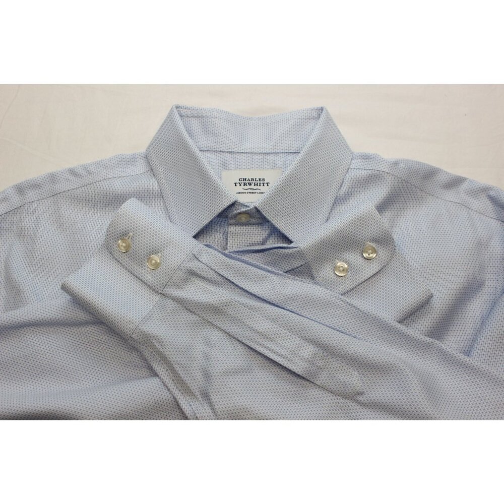 Charles Tyrwhitt men's classic fit non-iron patterned button front shirt 17 - Picture 9 of 13